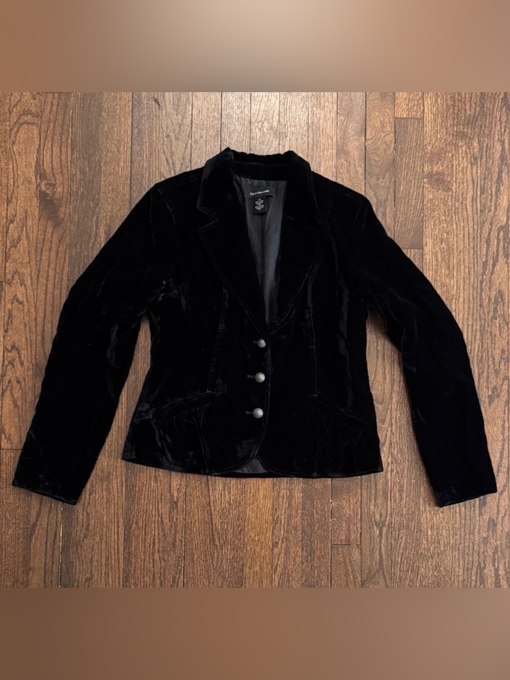 Calvin Klein Jeans Black Velvet Blazer Jacket size Large
